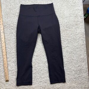 Lululemon Align High Rise Crop Leggings Black Size 8 Athleisure Workout